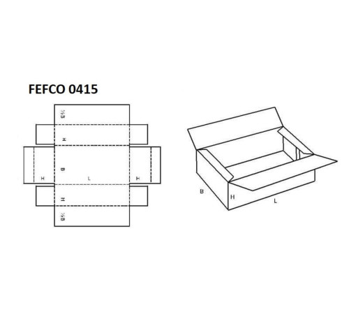 Fefco 415 - Оберточный короб со стыкующимися посередине клапанами 30х30х30 см