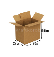 Fefco 228 - Коробка четырехклапанная с внутренней перегородкой 27х19х19,5 см