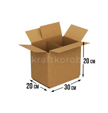 Fefco 228 - Коробка четырехклапанная с внутренней перегородкой 30х20х20 см