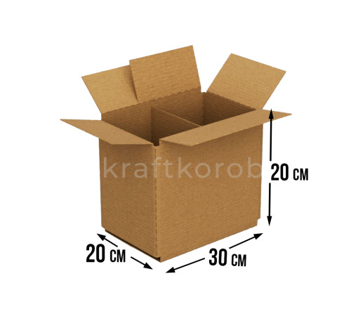 Fefco 228 - Коробка четырехклапанная с внутренней перегородкой 30х20х20 см