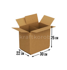 Fefco 228 - Коробка четырехклапанная с внутренней перегородкой 30х22х25 см