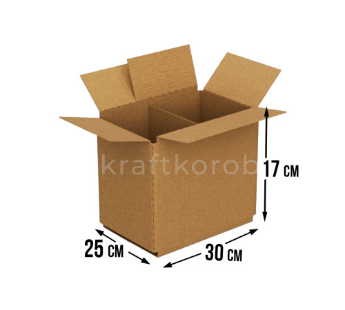 Fefco 228 - Коробка четырехклапанная с внутренней перегородкой 30х25х17 см