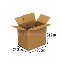 Fefco 228 - Коробка четырехклапанная с внутренней перегородкой 38х25,3х23,7 см