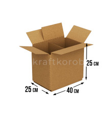 Fefco 228 - Коробка четырехклапанная с внутренней перегородкой 40х25х25 см