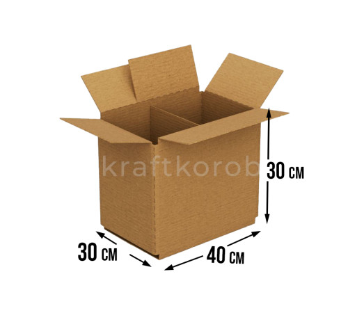 Fefco 228 - Коробка четырехклапанная с внутренней перегородкой 40х30х30 см