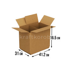 Fefco 228 - Коробка четырехклапанная с внутренней перегородкой 41,2х31х16,5 см