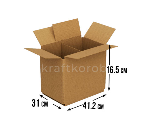 Fefco 228 - Коробка четырехклапанная с внутренней перегородкой 41,2х31х16,5 см