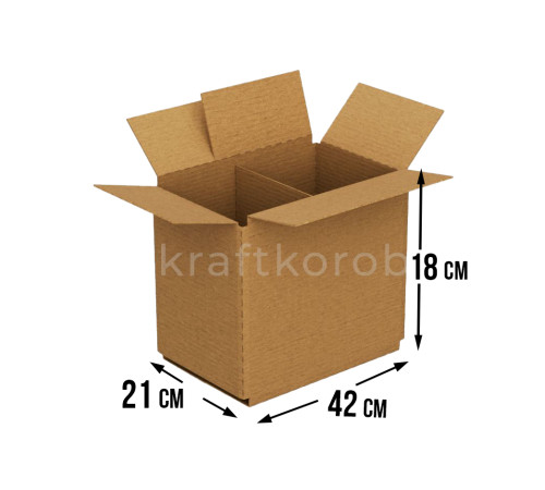 Fefco 228 - Коробка четырехклапанная с внутренней перегородкой 42х21х18 см