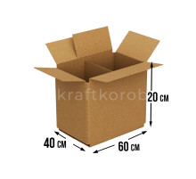 Fefco 228 - Коробка четырехклапанная с внутренней перегородкой 60х40х20 см