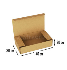 Fefco 420 - Оберточный короб с откидной крышкой и загибающимися краями 40х30х30 см