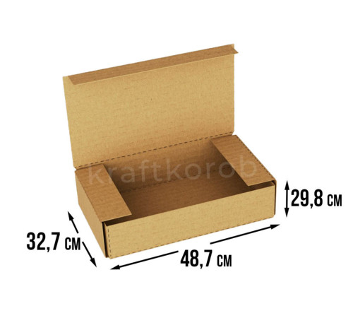 Fefco 420 - Оберточный короб с откидной крышкой и загибающимися краями 48.7х32.7х29.8 см