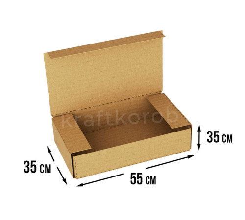 Fefco 420 - Оберточный короб с откидной крышкой и загибающимися краями 55х35х35 см