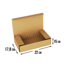 Fefco 420 - Оберточный короб с откидной крышкой и загибающимися краями 22х17,5х15 см