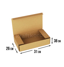 Fefco 420 - Оберточный короб с откидной крышкой и загибающимися краями 31х26х38 см