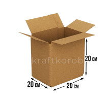 Fefco 230 - Коробка четырехклапанная со скреплением по длине 20х20х20 см