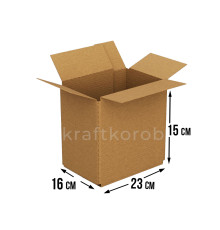 Fefco 230 - Коробка четырехклапанная со скреплением по длине 23х16х15 см