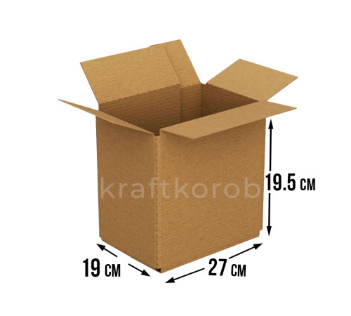 Fefco 230 - Коробка четырехклапанная со скреплением по длине 27х19х19,5 см