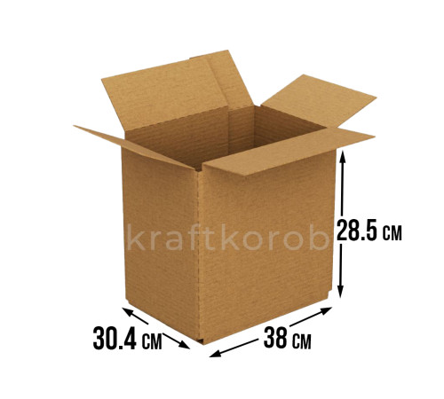 Fefco 230 - Коробка четырехклапанная со скреплением по длине 38х30,4х28,5 см