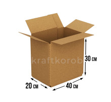 Fefco 230 - Коробка четырехклапанная со скреплением по длине 40х30х20 см