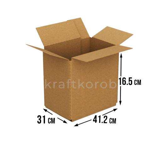 Fefco 230 - Коробка четырехклапанная со скреплением по длине 41,2х31х16,5 см