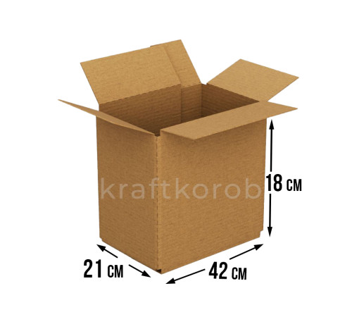 Fefco 230 - Коробка четырехклапанная со скреплением по длине 42х21х18 см