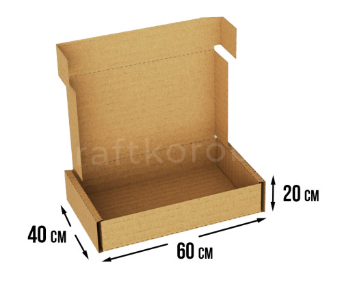 Fefco 441 - Оберточный короб с откидной крышкой и сплошным дном 60х40х20 см