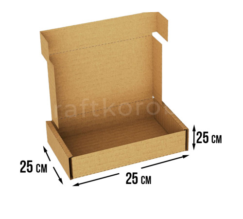 Fefco 441 - Оберточный короб с откидной крышкой и сплошным дном 25х25х25 см
