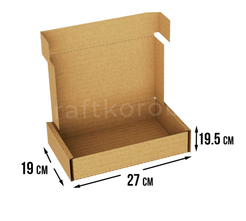 Fefco 441 - Оберточный короб с откидной крышкой и сплошным дном 27х19х19,5 см