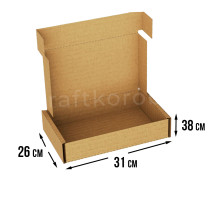 Fefco 441 - Оберточный короб с откидной крышкой и сплошным дном 31х26х38 см