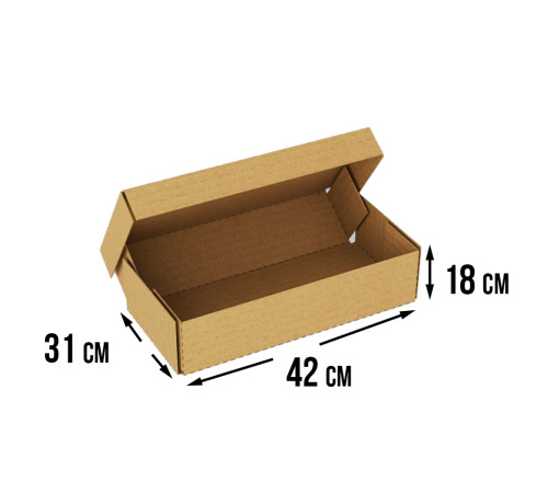 Fefco 4411 - Оберточный короб с откидной внутренней крышкой и усиленными бортами 42х21х18 см