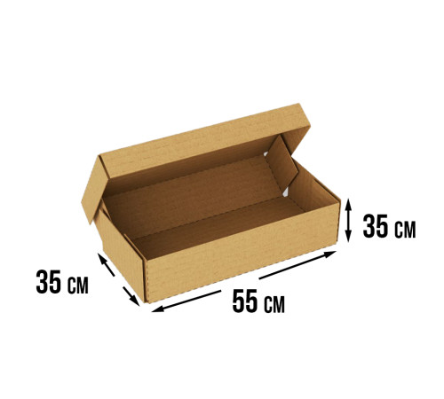 Fefco 4411 - Оберточный короб с откидной внутренней крышкой и усиленными бортами 55х35х35 см