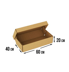 Fefco 4411 - Оберточный короб с откидной внутренней крышкой и усиленными бортами 60х40х20 см