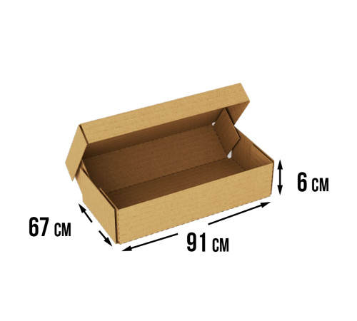 Fefco 4411 - Оберточный короб с откидной внутренней крышкой и усиленными бортами 91х67х6 см