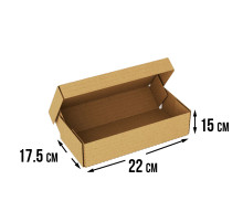Fefco 4411 - Оберточный короб с откидной внутренней крышкой и усиленными бортами 22х17,5х15 см