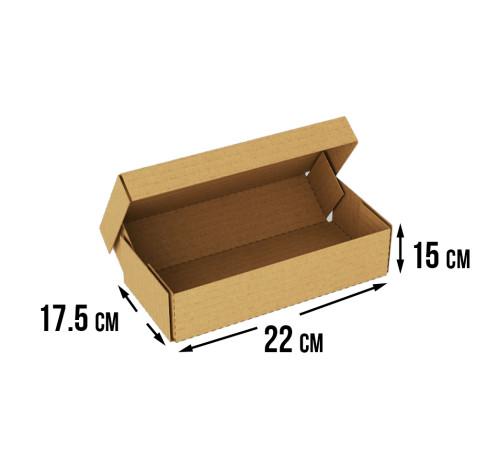 Fefco 4411 - Оберточный короб с откидной внутренней крышкой и усиленными бортами 22х17,5х15 см