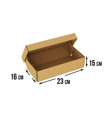 Fefco 4411 - Оберточный короб с откидной внутренней крышкой и усиленными бортами 23х16х15 см