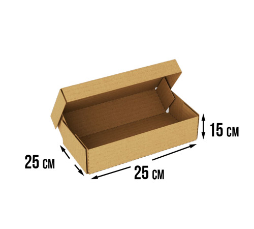 Fefco 4411 - Оберточный короб с откидной внутренней крышкой и усиленными бортами 25х25х15 см