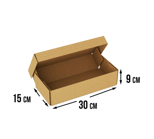 Fefco 4411 - Оберточный короб с откидной внутренней крышкой и усиленными бортами 30х15х9 см