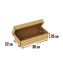Fefco 4411 - Оберточный короб с откидной внутренней крышкой и усиленными бортами 30х22х25 см