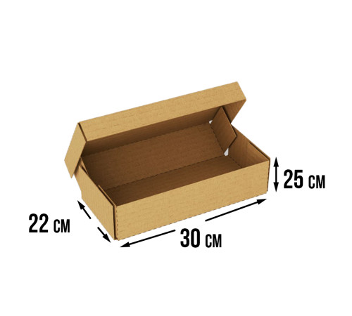 Fefco 4411 - Оберточный короб с откидной внутренней крышкой и усиленными бортами 30х22х25 см