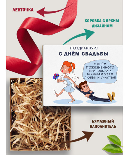 С любовью Подарочная коробка с наполнителем для подарка 23х27х12 см.