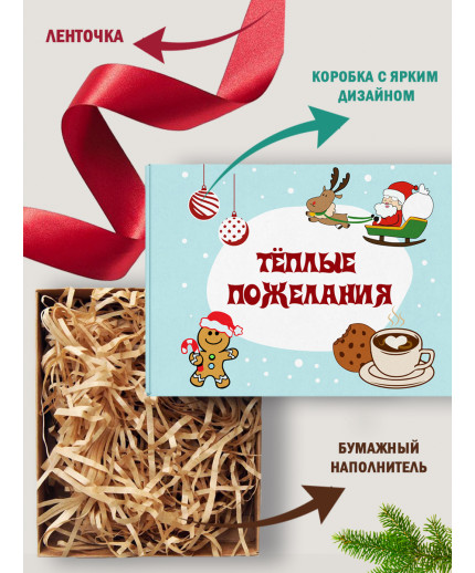 Новый год Подарочная коробка с наполнителем для подарка 23х27х12 см.