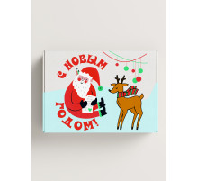 Новый год Подарочная коробка с наполнителем для подарка 23х27х12 см.