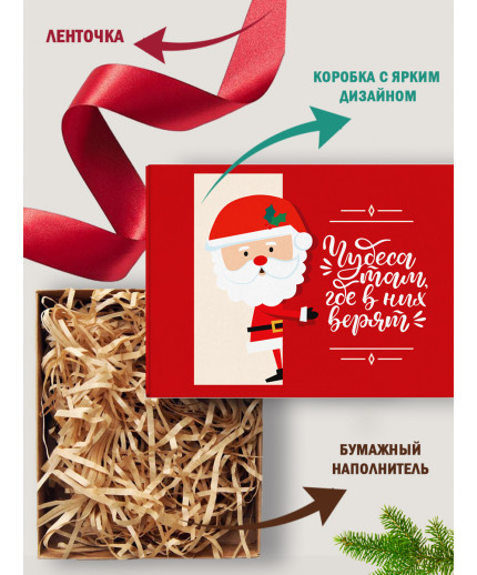Новый год Подарочная коробка с наполнителем для подарка 23х27х12 см.