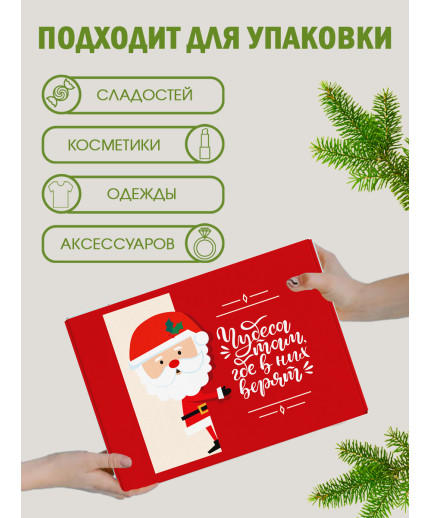 Новый год Подарочная коробка с наполнителем для подарка 23х27х12 см.