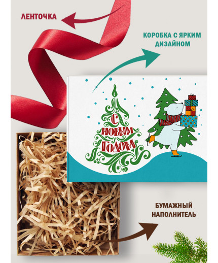 Новый год Подарочная коробка с наполнителем для подарка 23х27х12 см.