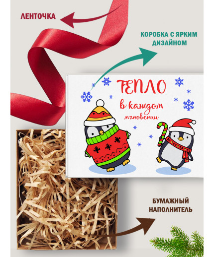 Новый год Подарочная коробка с наполнителем для подарка 23х27х12 см.
