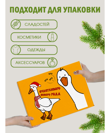 Новый год Подарочная коробка с наполнителем для подарка 23х27х12 см.