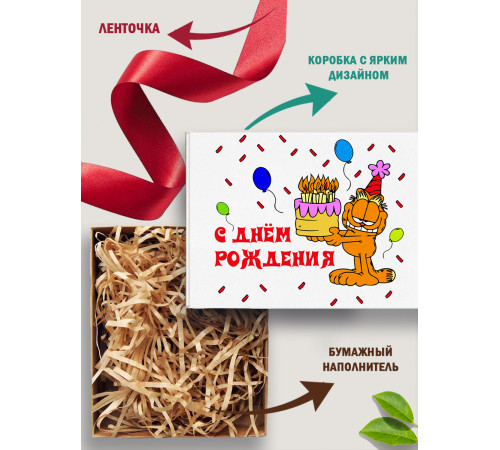С днём рождения Подарочная коробка с наполнителем для подарка 23х27х12 см. С днём рождения Подарочная коробка с наполнителем для подарка 23х27х12 см.