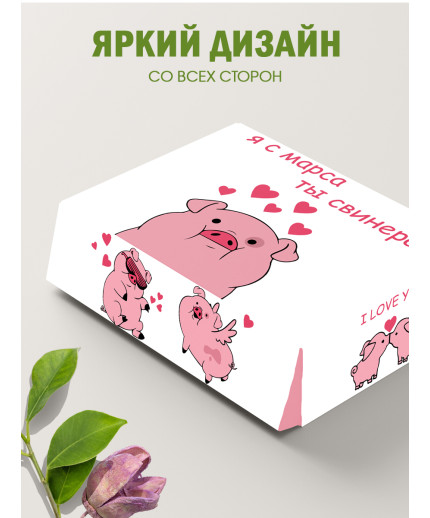 Смешные Подарочная коробка с наполнителем для подарка 23х27х12 см.